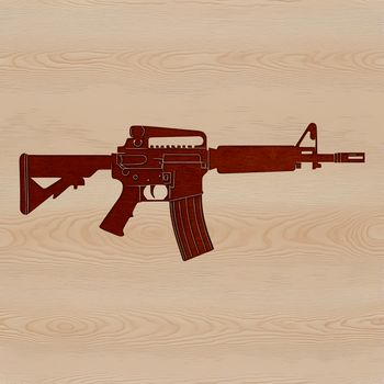 An accurate depiction of a rifle in vector format, suitable for customization and editing.