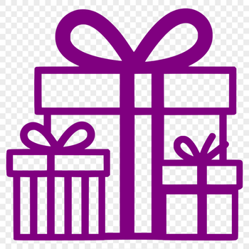 Wrapped Present with Decorative Bow SVG Design An SVG design element featuring a wrapped present with a decorative bow and tag.