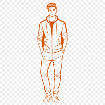 A detailed illustration of a man created as a vector graphic.