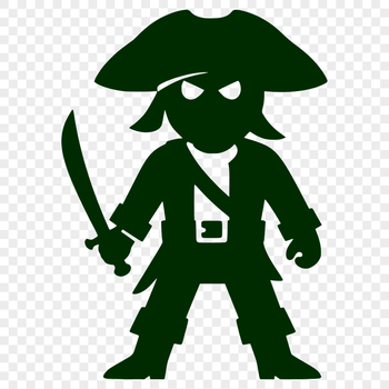 A detailed illustration of a pirate in vector format, suitable for cutting machines and laser engraving.