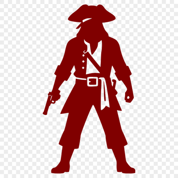 A vector illustration of a pirate in silhouette form, designed for cutting machines like Cricut.
