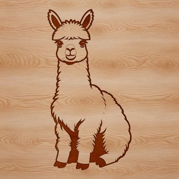 A single alpaca standing in a natural landscape.