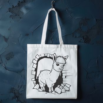 A simple vector illustration of a South American camelid, an alpaca, suitable for use in various digital designs.