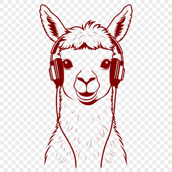 A stylized illustration of a South American alpaca animal, suitable for vector art projects.