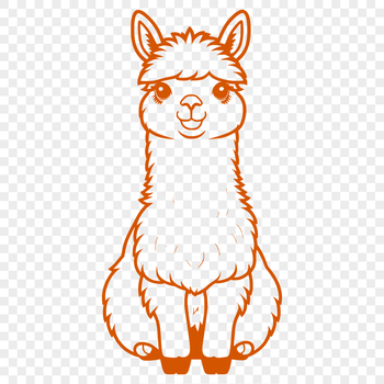 Free alpaca clip art design for digital use.