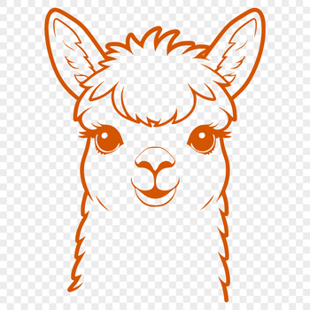 An illustration of a South American camelid animal, known for its soft wool.