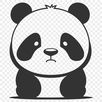 A detailed illustration of a panda in a natural setting, created as vector art.