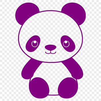A digital illustration of a panda bear in a simple outline style.
