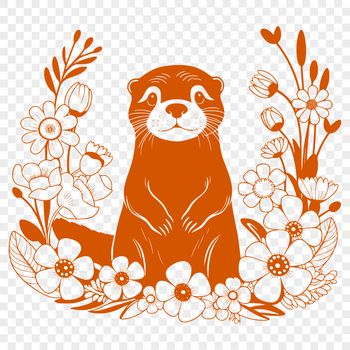 A cartoon otter illustration in a vector format.
