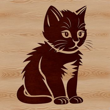 A sitting cat, illustrated in vector format with clean lines and minimalist design.
