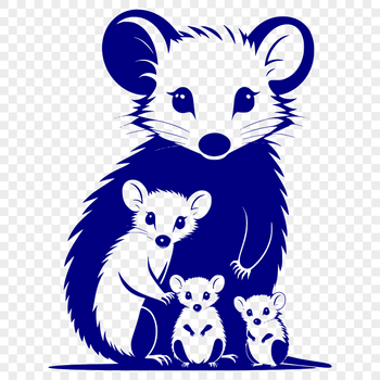 A wild possum standing on its hind legs, depicted in vector format.