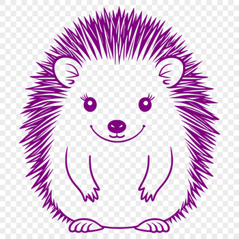 A colorful digital illustration of a hedgehog, suitable for vector design and cutting machine projects.