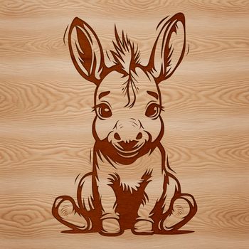 SVG illustration of a sitting donkey animal with simple design.