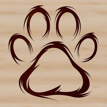 Animal paw print illustration in a vector format.