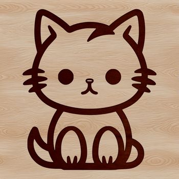 Simple line drawing of a cute sitting cat, suitable for vector art designs.