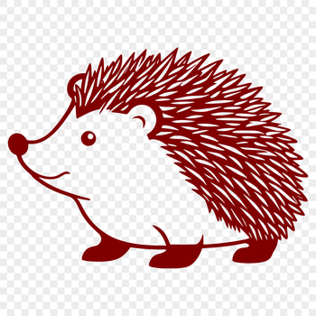 A detailed illustration of a hedgehog in various colors, suitable for vector graphics and cutting machine designs.