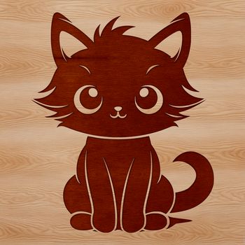 A seated domestic cat in a simple design, ideal for vector graphics and cutting machine projects.