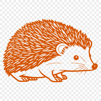 Hedgehog vector illustration with detailed fur texture and cute facial expression