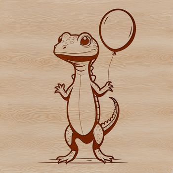 A digital illustration of a green lizard with scaly skin.