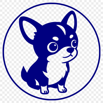 Close-up illustration of a small Chihuahua dog with a simple outline, suitable for commercial and personal use.