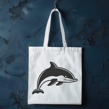 Colorful dolphin illustration created as vector art for digital use.
