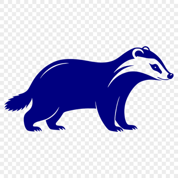 A vector illustration of a wild badger in a natural environment.