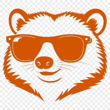 A vector illustration of a badger wearing sunglasses.
