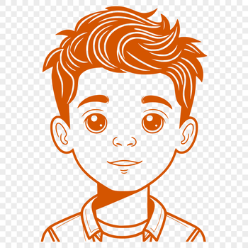 A simple illustration of a young boy with no background.