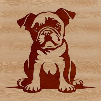 A sitting Bulldog, a popular breed of domestic dog, depicted in vector format.