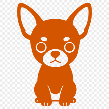 An outline image of a Chihuahua designed as a cut file for digital cutting machines.