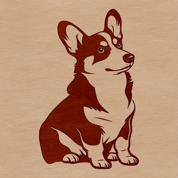 A sitting Welsh Corgi breed dog illustration in vector format.