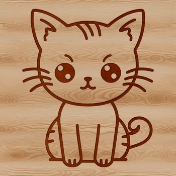 A sitting cat with endearing facial expression.
