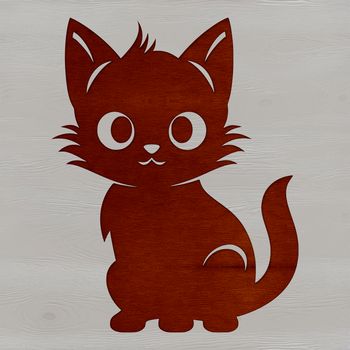 A sitting domestic cat with playful expression in a vector design.