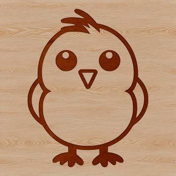 A simple line drawing of a cute chicken, suitable for farm-themed designs and illustrations.