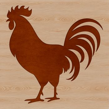 A digital illustration of a farm animal, specifically a rooster.