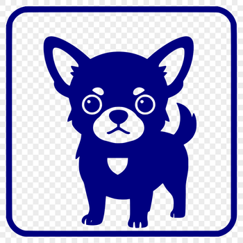 A small breed dog, specifically a chihuahua, with an SVG illustration style.
