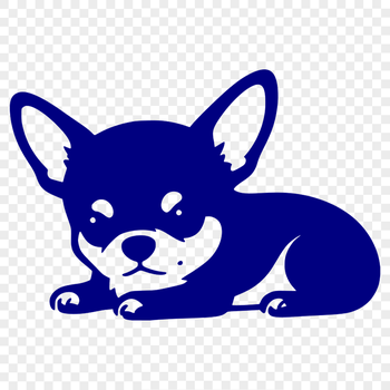 A small dog breed, a Chihuahua, shown in simple outline form.