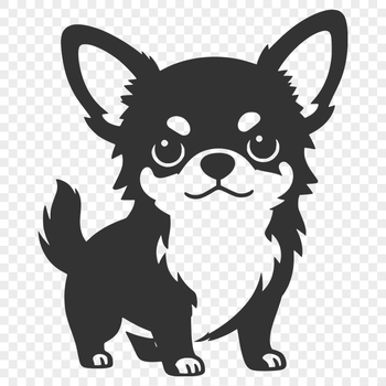 A digital illustration of a small Chihuahua in outline form, suitable for cutting machine use.