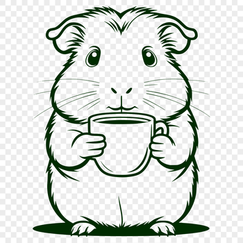 A cartoon guinea pig illustration suitable for digital cutting machines like Cricut.