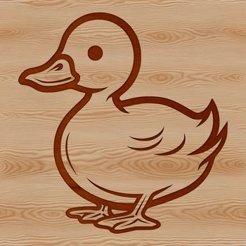 A simple line drawing of a cute duck, suitable for vector design and cutting machine use.