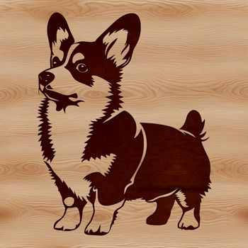 Graphic representation of a corgi animal, created using SVG technology.