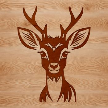 An isolated vector design of a deer with minimal background elements.