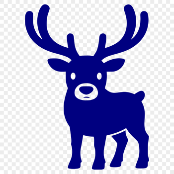 A stylized illustration of a reindeer, suitable for Christmas decorations or designs.