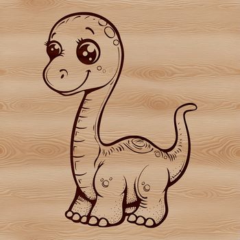 A prehistoric baby Brachiosaurus dinosaur illustration in vector format.