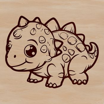 A colorful illustration of a baby dinosaur, suitable for personal or commercial use in various digital formats.