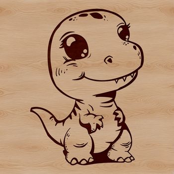 Vector graphic of a cute dinosaur design suitable for personal or commercial projects.