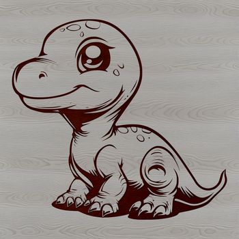 Prehistoric baby dinosaur illustration in vector format.