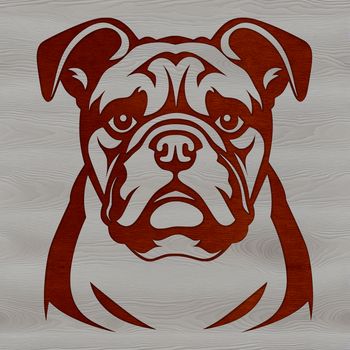An SVG graphic of a bulldog with a clear and detailed outline, ideal for cutting machine stencils or laser etching.