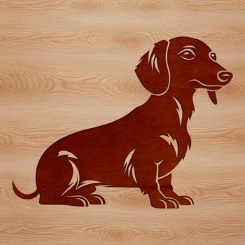 A vector illustration of a standing dachshund dog, suitable for various design applications.