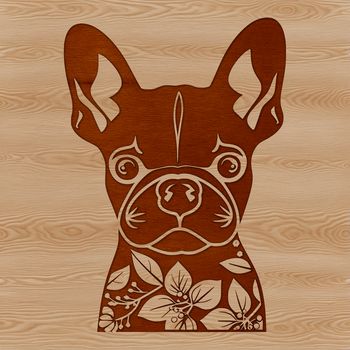 A detailed illustration of a Boston Terrier's head, suitable for digital design and crafting projects.
